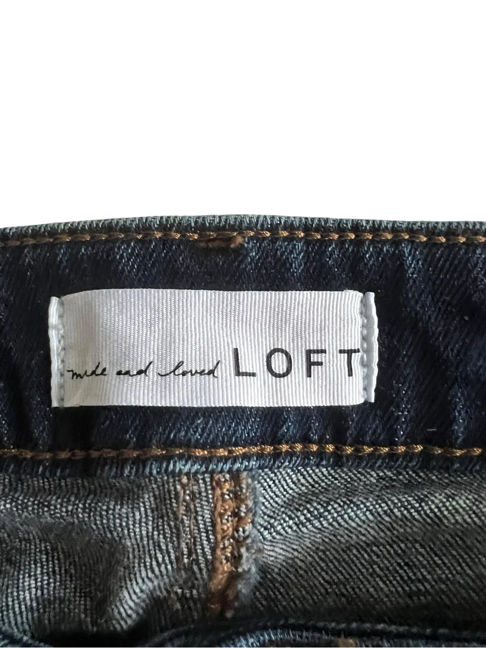 LOFT Dark Wash Denim Cuffed Bermuda Shorts Long Shorts Summer Style Size 27 / 4 - Picture 6 of 8